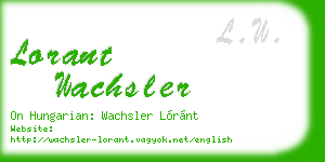 lorant wachsler business card