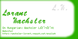 lorant wachsler business card